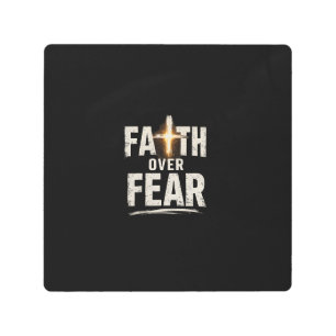 faith over fear metal print