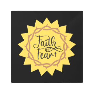 faith over fear metal print