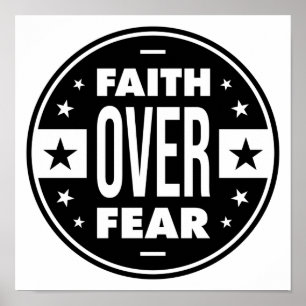 Faith Over Fear, motivational quote Poster