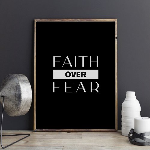 Faith Over Fear Motivational Quote Printable Wall  Photo Print