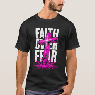 Faith Over Fear Neon Cross Graphic T-Shirt