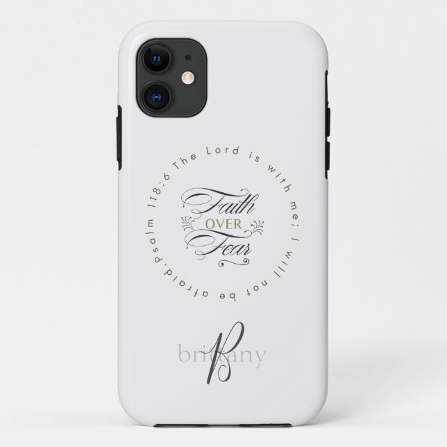 Faith Over Fear Personalized Motivational Case-Mate iPhone Case (Back)