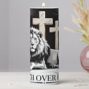 Faith Over Fear Pillar Candle
