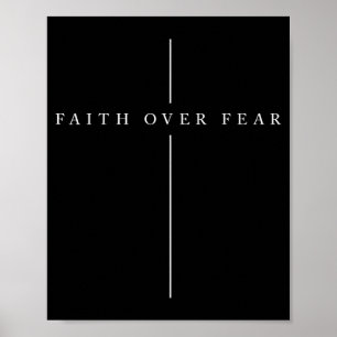 Faith Over Fear Psalm Christian Bible Verse Quote Poster