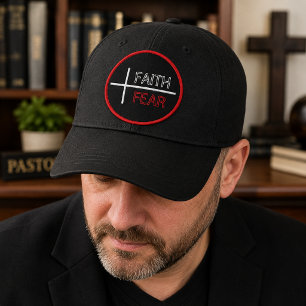 Faith Over Fear Red Black White Cross Patch