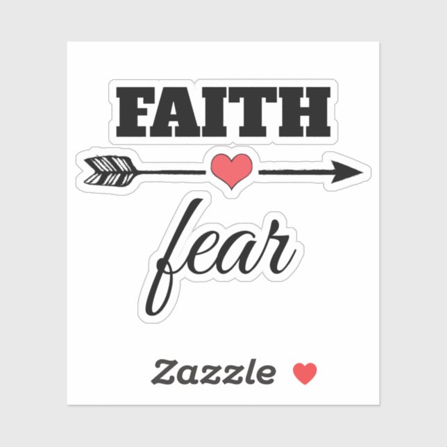 Faith over Fear Red Heart Arrow Sticker (Sheet)