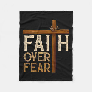 Faith Over Fear Religious Christian Men Women  Fleece Blanket