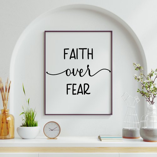 Faith Over Fear Religious Poster
