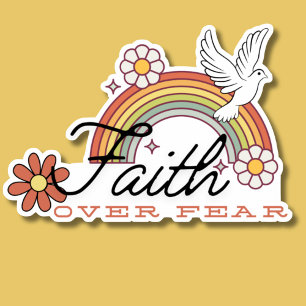 Faith Over Fear Retro Style Waterproof Sticker