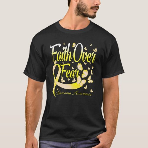 Faith Over Fear Sarcoma Awareness Butterfly T_Shirt