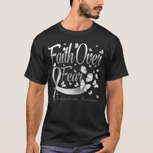 Faith Over Fear Schizophrenia Awareness Butterfly T_Shirt