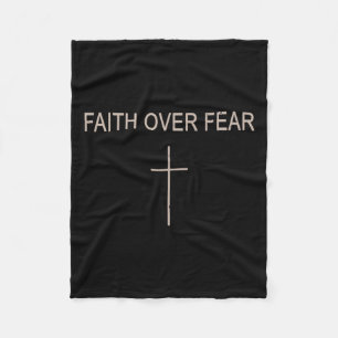 Faith Over Fear Subtle Christian Minimalist Religi Fleece Blanket