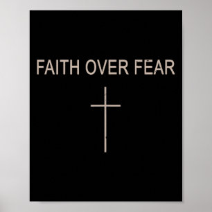 Faith Over Fear Subtle Christian Minimalist Religi Poster