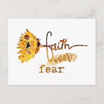 Faith Over Fear Sunflower Postcard by Christian_Quote at Zazzle