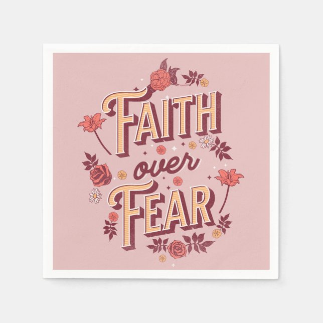 Faith over Fear text design Napkins (Front)