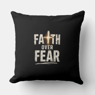faith over fear throw pillow