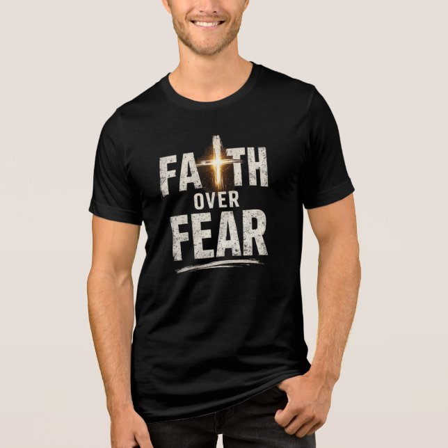 faith over fear Tri-Blend shirt (Front)