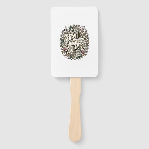Faith Over Fear Vintage Floral Butterfly Hand Fan