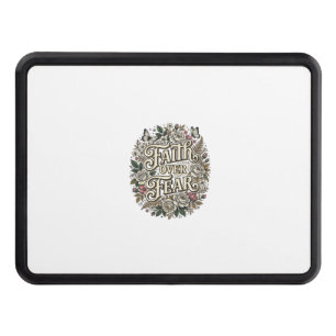 Faith Over Fear Vintage Floral Butterfly Hitch Cover