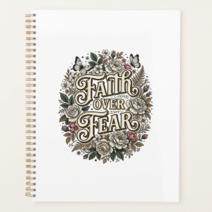Faith Over Fear Vintage Floral Butterfly Planner