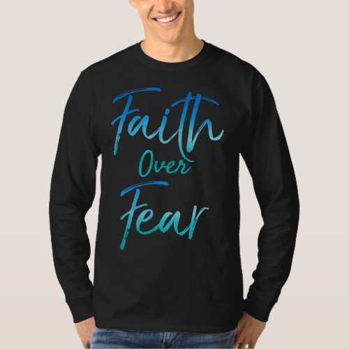 Faith Over Fear Vintage Inspirational Bold Christi T_Shirt