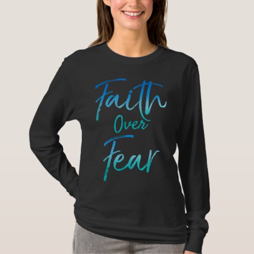 Faith Over Fear Vintage Inspirational Bold Christi T_Shirt
