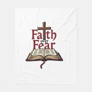 Faith Over Fear Vintage Jesus Faith Tee (1) Fleece Blanket