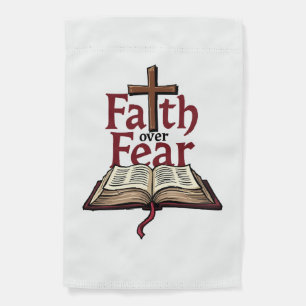Faith Over Fear Vintage Jesus Faith Tee (1) Garden Flag