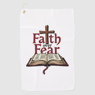 Faith Over Fear Vintage Jesus Faith Tee (1) Golf Towel