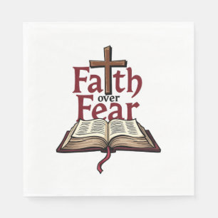 Faith Over Fear Vintage Jesus Faith Tee (1) Napkins