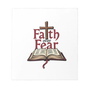 Faith Over Fear Vintage Jesus Faith Tee (1) Notepad