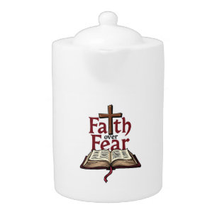 Faith Over Fear Vintage Jesus Faith Tee (1) Teapot