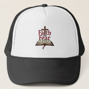 Faith Over Fear Vintage Jesus Faith Tee (1) Trucker Hat
