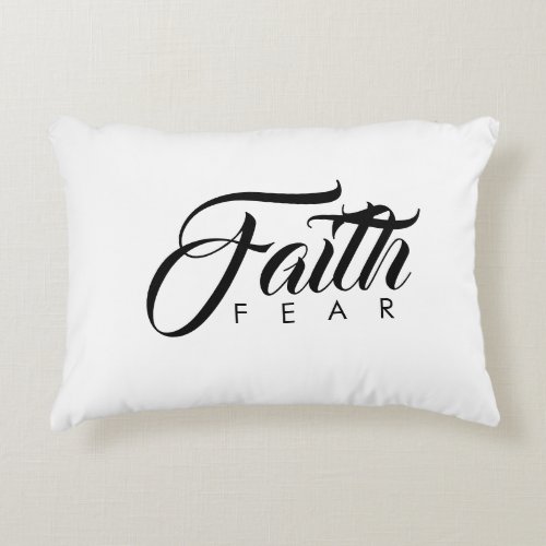 Faith Over Fear White Accent Pillow