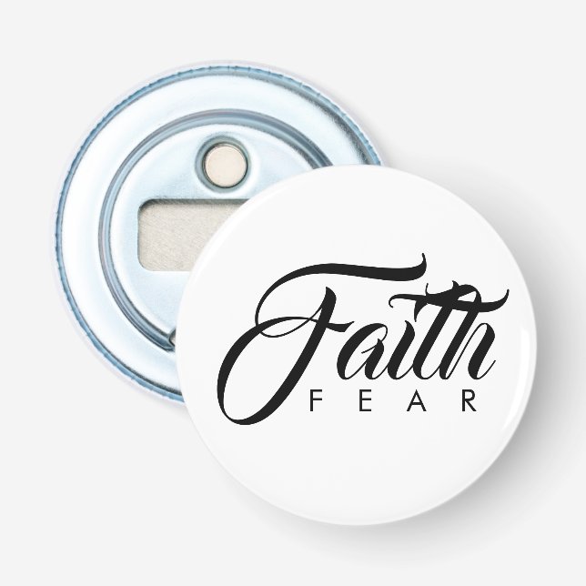 Faith Over Fear White Bottle Opener (Front)