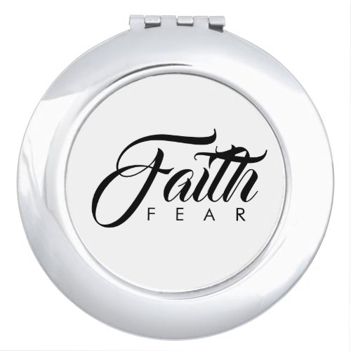 Faith Over Fear White Compact Mirror