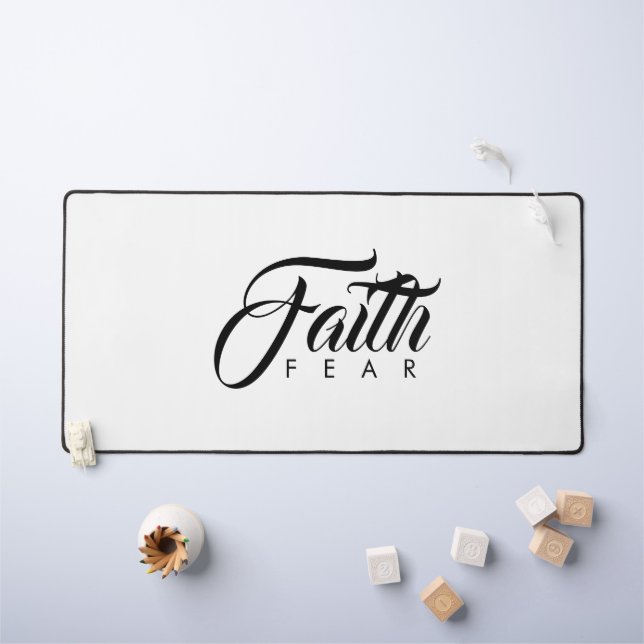 Faith Over Fear White Desk Mat (Kids Table)