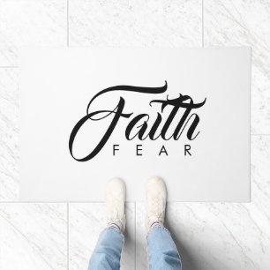 Faith Over Fear White Doormat