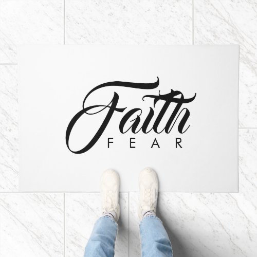 Faith Over Fear White Doormat