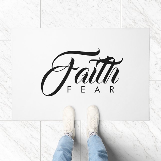 Faith Over Fear White Doormat (Indoor)