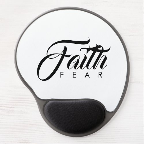 Faith Over Fear White Gel Mouse Pad