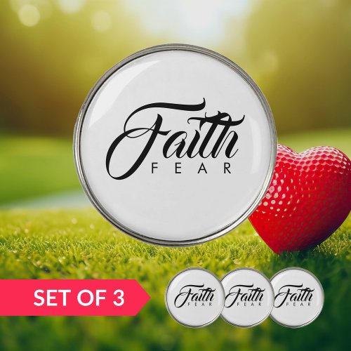 Faith Over Fear White Golf Ball Marker
