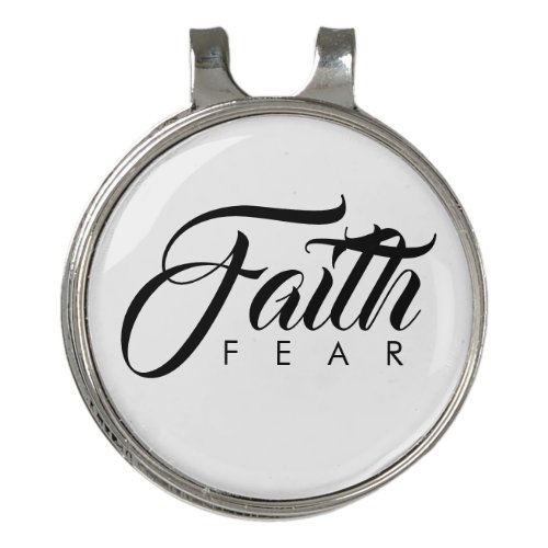 Faith Over Fear White Golf Hat Clip