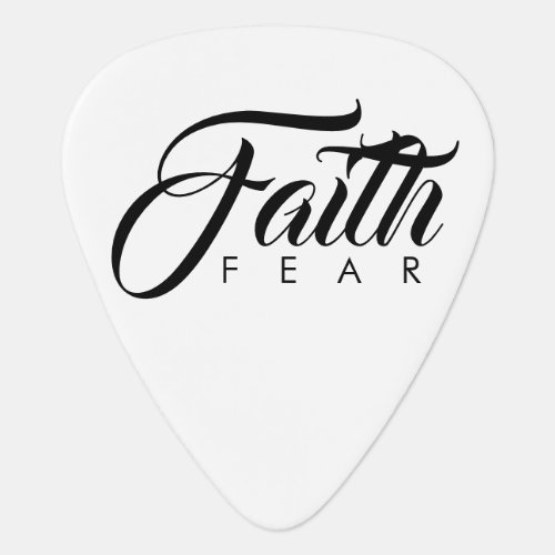 Faith Over Fear White Guitar Pick