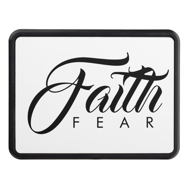 Faith Over Fear White Hitch Cover (Front)