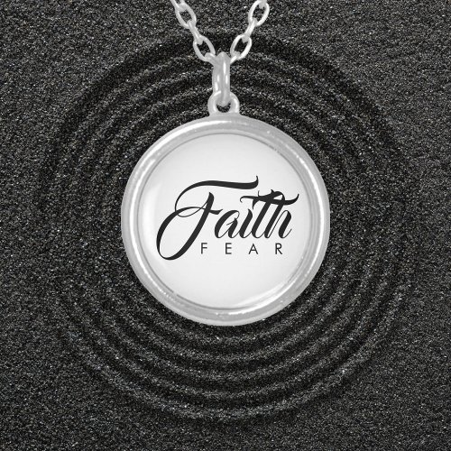 Faith Over Fear White Locket Necklace