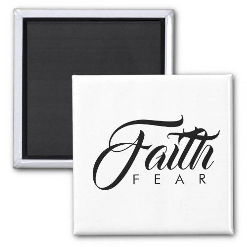Faith Over Fear White Magnet