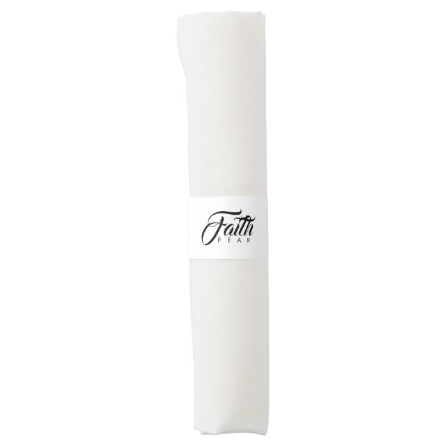 Faith Over Fear White Napkin Bands (Front)