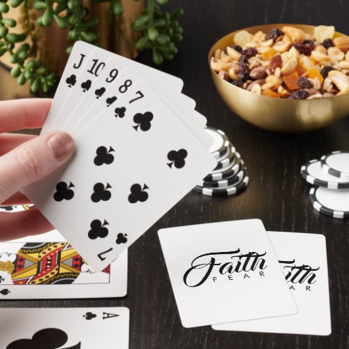 Faith Over Fear White Playing Cards