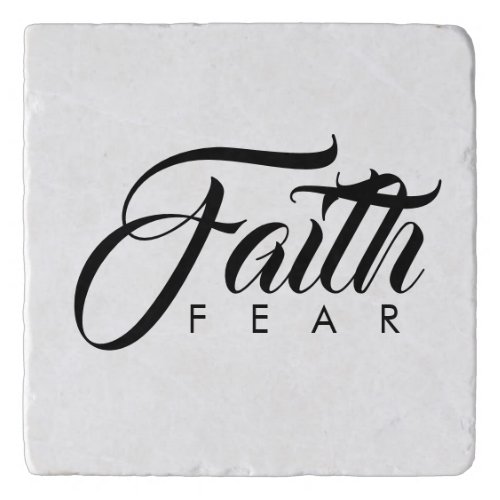 Faith Over Fear White Trivet